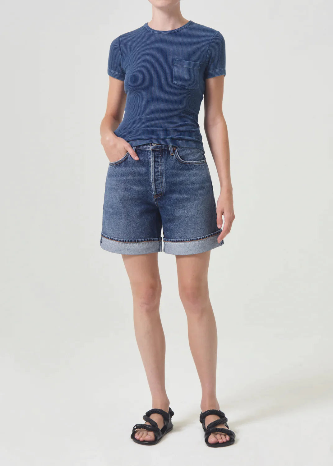 Dame Relax Cuff Short, , Denim, agolde-dame-relax-cuff-short-dk-ind, Color:Control, new womens, regular price, shorts, Size:23, Size:24, Size:25, Size:26, Size:27, Size:28, Size:29, Size:30, Size:31, ss24, Type:Denim, Type:SHORTS, Vendor:AGOLDE, womens, PLENTY