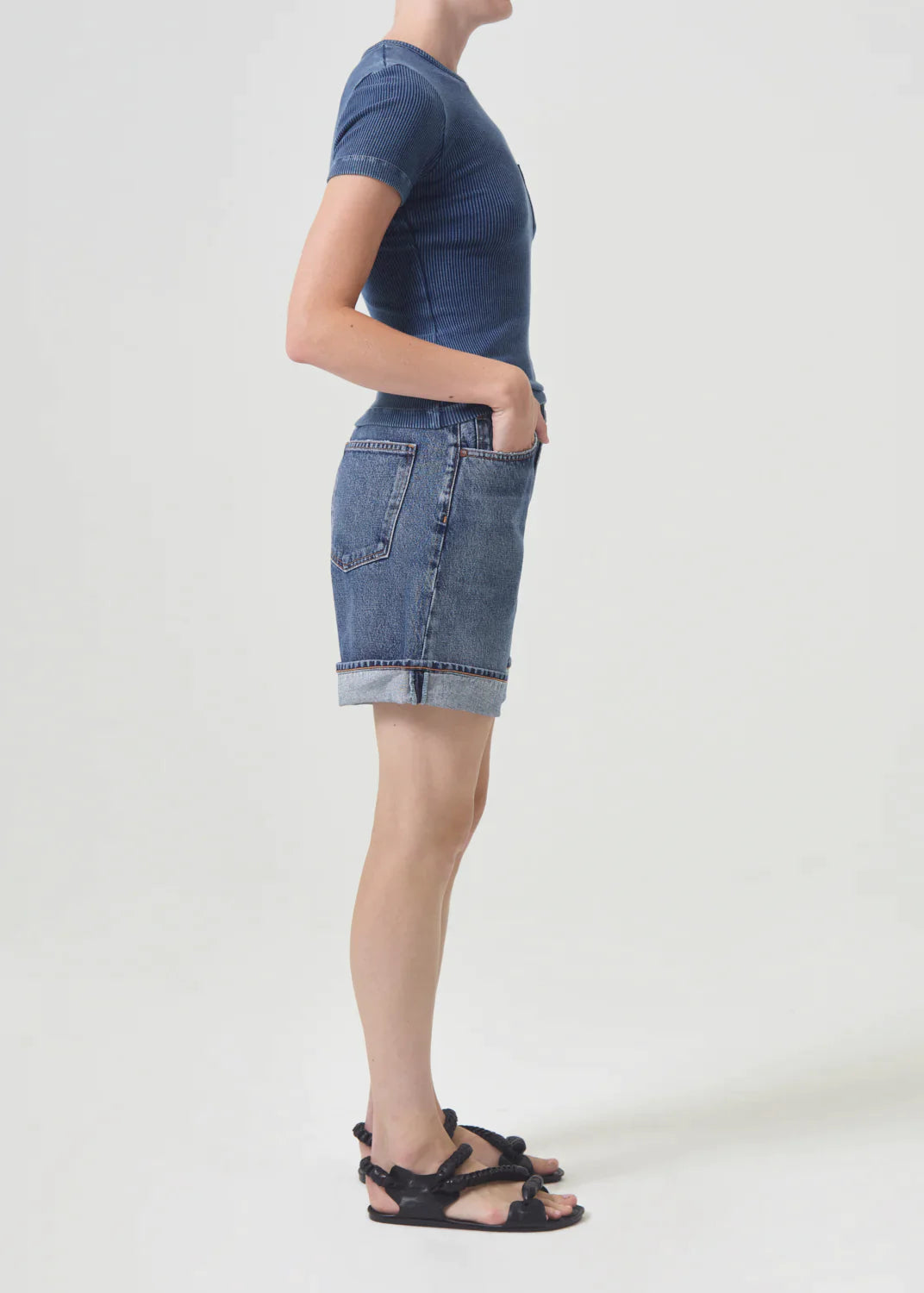 Dame Relax Cuff Short, , Denim, agolde-dame-relax-cuff-short-dk-ind, Color:Control, new womens, regular price, shorts, Size:23, Size:24, Size:25, Size:26, Size:27, Size:28, Size:29, Size:30, Size:31, ss24, Type:Denim, Type:SHORTS, Vendor:AGOLDE, womens, PLENTY