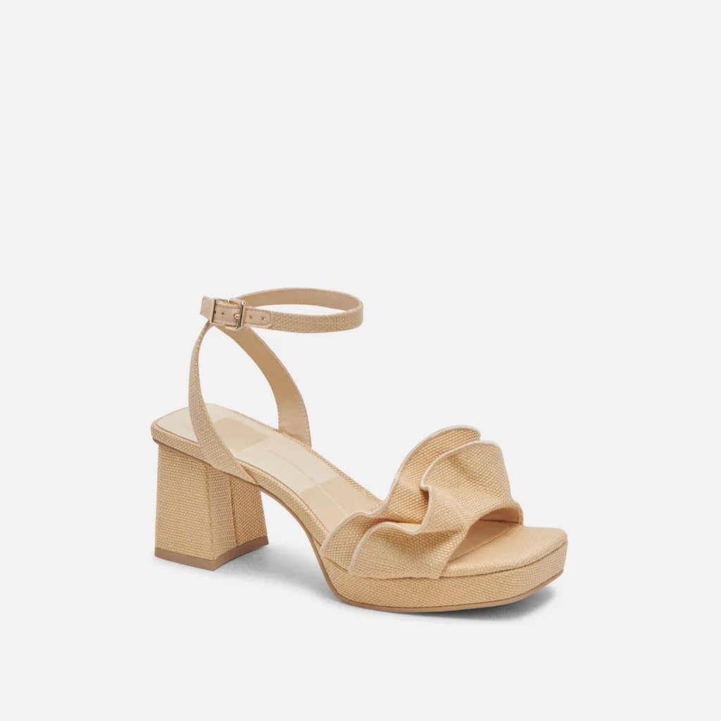 Cheer Ruffle Heel, , SHOES, dolce-vita-raffia-ruffle-heel, Color:Natural Raffia, heels, OfficeHer, regular price, Size:10, Size:6, Size:7, Size:7.5, Size:8, Size:8.5, Size:9, sp24, Type:SHOES, Vendor:DOLCE VITA, womens, PLENTY