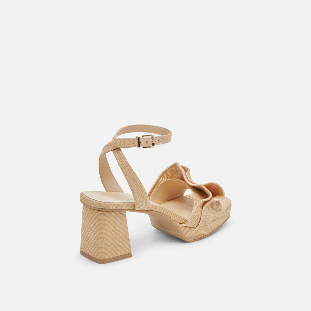 Cheer Ruffle Heel, , SHOES, dolce-vita-raffia-ruffle-heel, Color:Natural Raffia, heels, OfficeHer, regular price, Size:10, Size:6, Size:7, Size:7.5, Size:8, Size:8.5, Size:9, sp24, Type:SHOES, Vendor:DOLCE VITA, womens, PLENTY