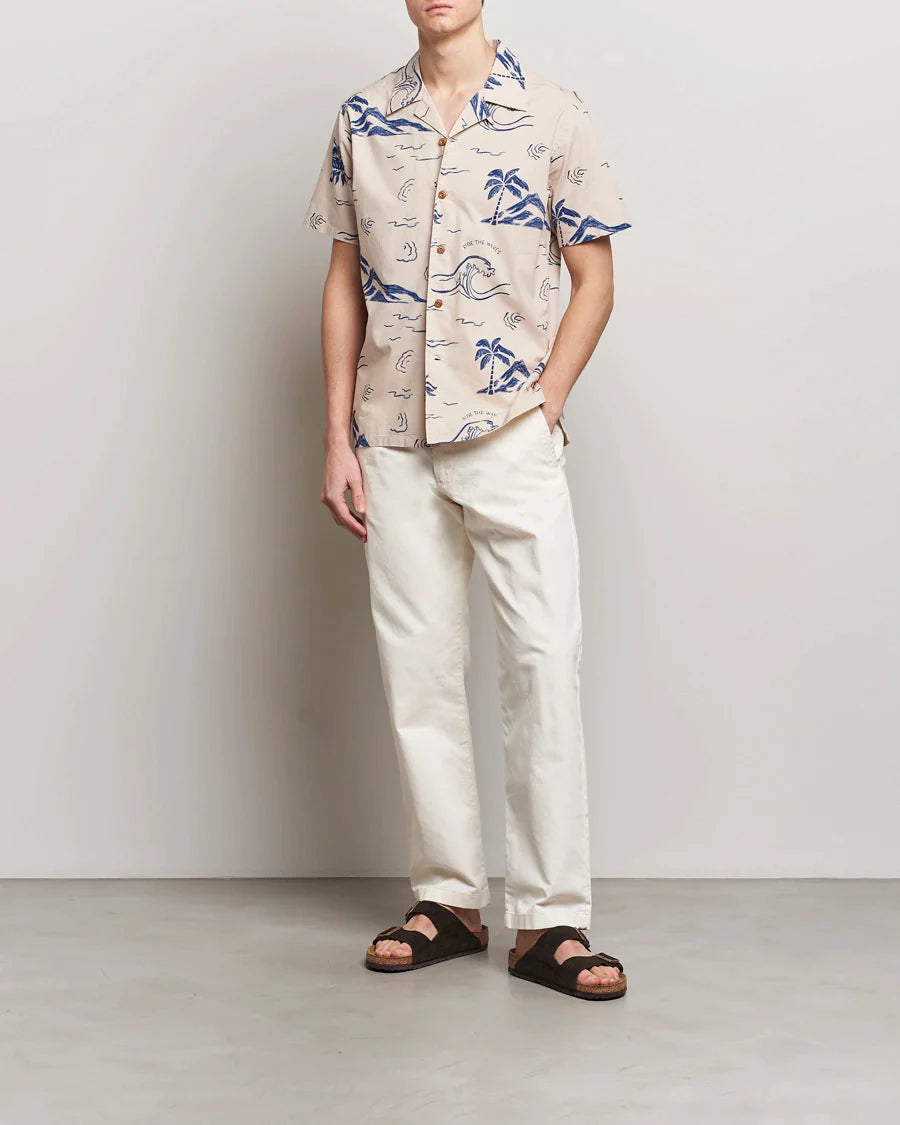 Arvid Waves Hawaii Shirt, , m tops, nudie-arvid-waves-hawaii-shirt, Color:Ecru, m button downs, mens, new mens, regular price, Size:L, Size:M, Size:S, Size:XL, ss24, Type:m tops, Vendor:Nudie, PLENTY