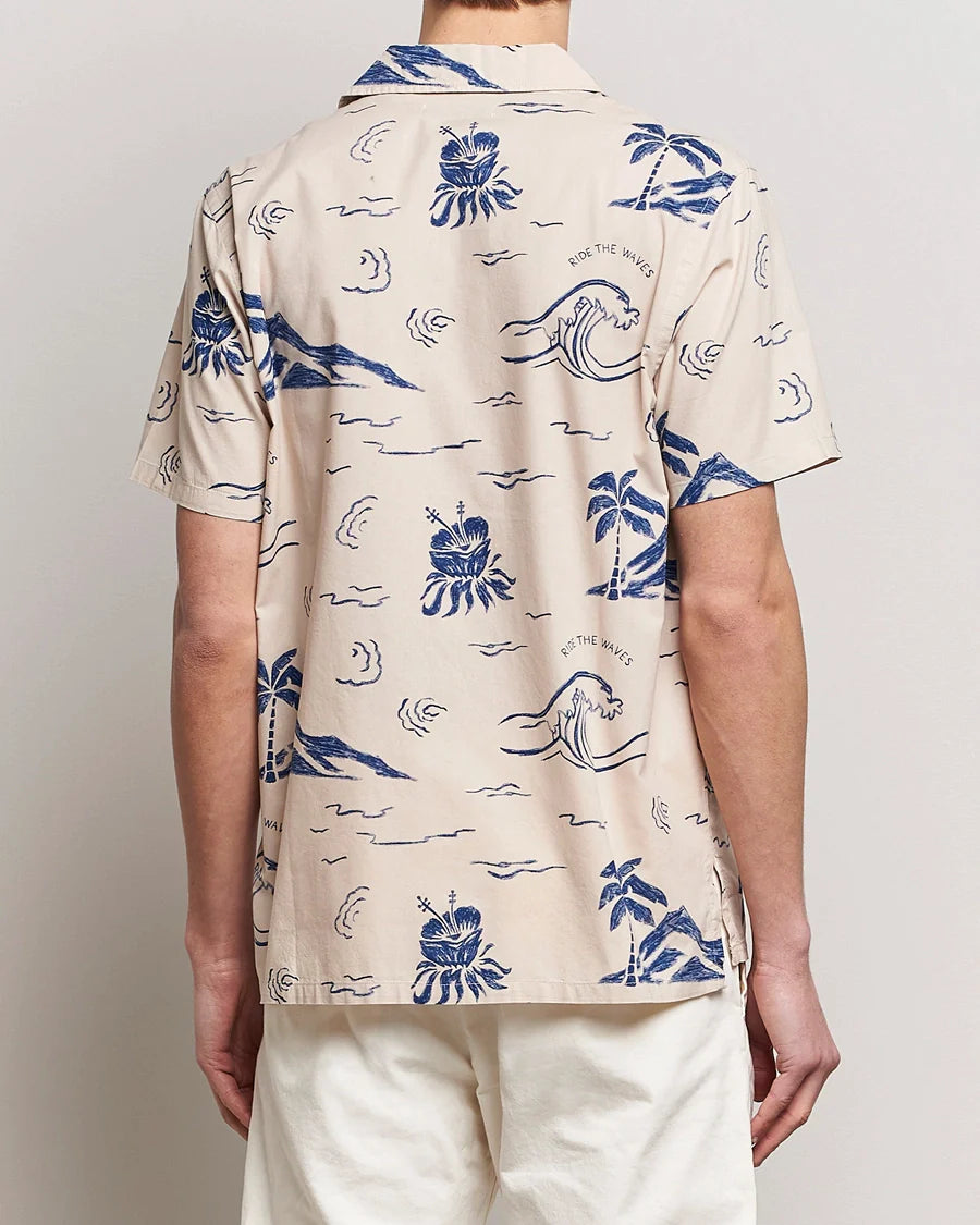 Arvid Waves Hawaii Shirt, , m tops, nudie-arvid-waves-hawaii-shirt, Color:Ecru, m button downs, mens, new mens, regular price, Size:L, Size:M, Size:S, Size:XL, ss24, Type:m tops, Vendor:Nudie, PLENTY